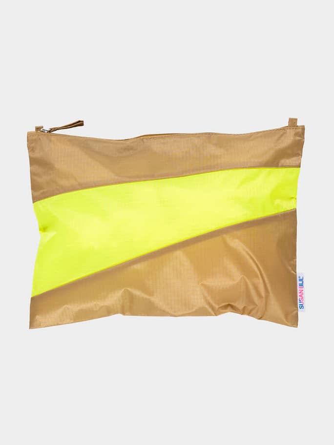 Susan Bijl - The New Pouch Camel & Fluo Yellow Large