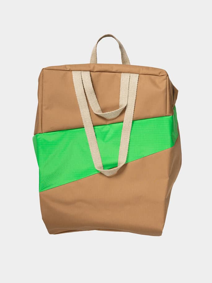 Susan Bijl - The New Tote Bag Camel & Greenscreen Large